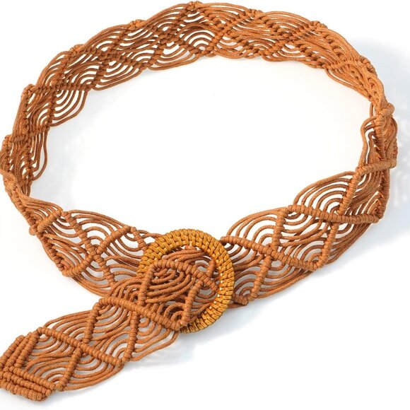 Boho Belt for Women Braided Woven Belts Bohemian Waist Belts for Dress - Picture 5 of 6